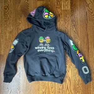 Overtime Kids Graphic Hoodie - Black Size Youth Medium